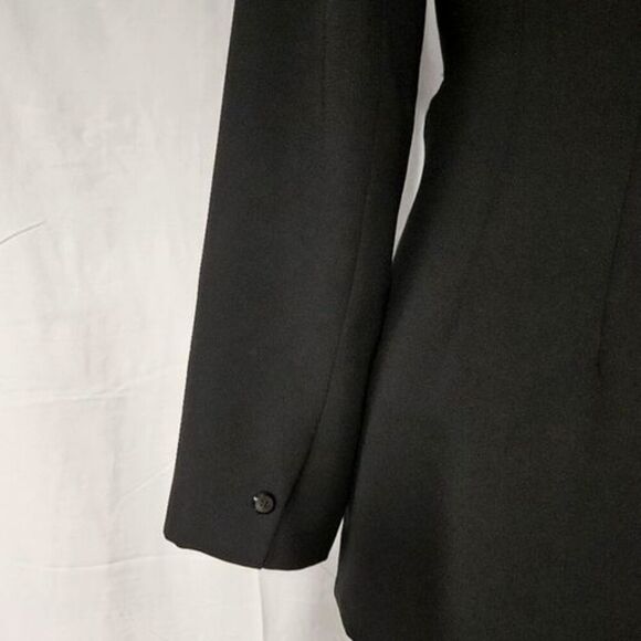 Cache Cyrus Black Cutaway Loop Button Front Tuxedo Look Classic Blazer Jacket - Picture 12 of 14